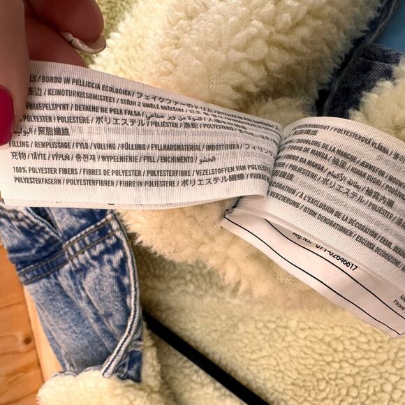 Abercrombie & Fitch Men's Vintage Sherpa Denim Jean Jacket Size Small - Picture 2 of 6